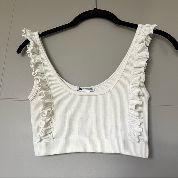 Zara Ruffle Cropped Tank - Picture 2 of 3